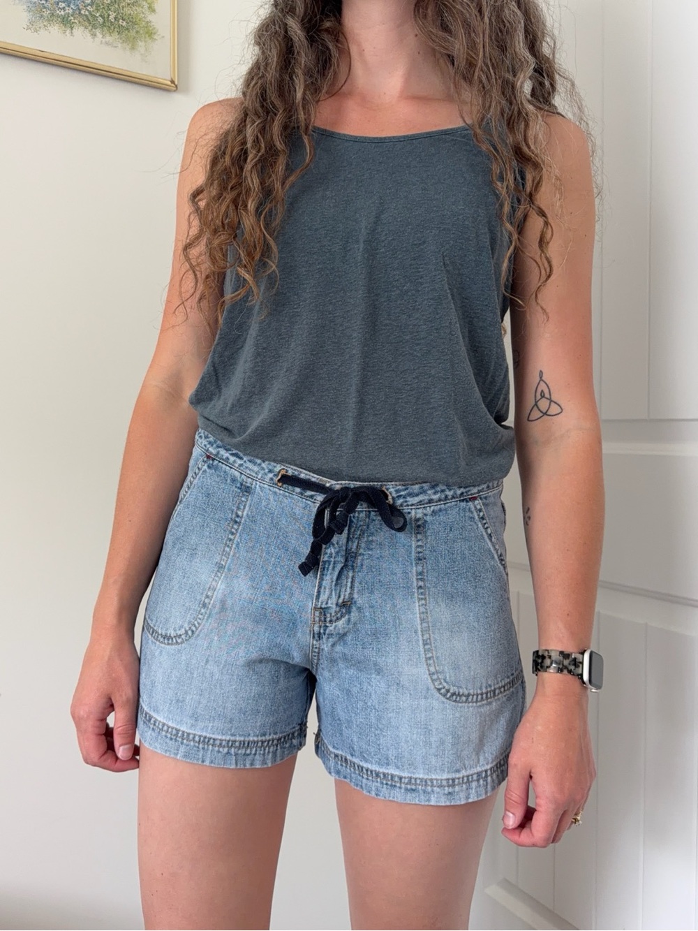 Union Bay Y2k Vintage Light Wash Denim Drawstring Shorts